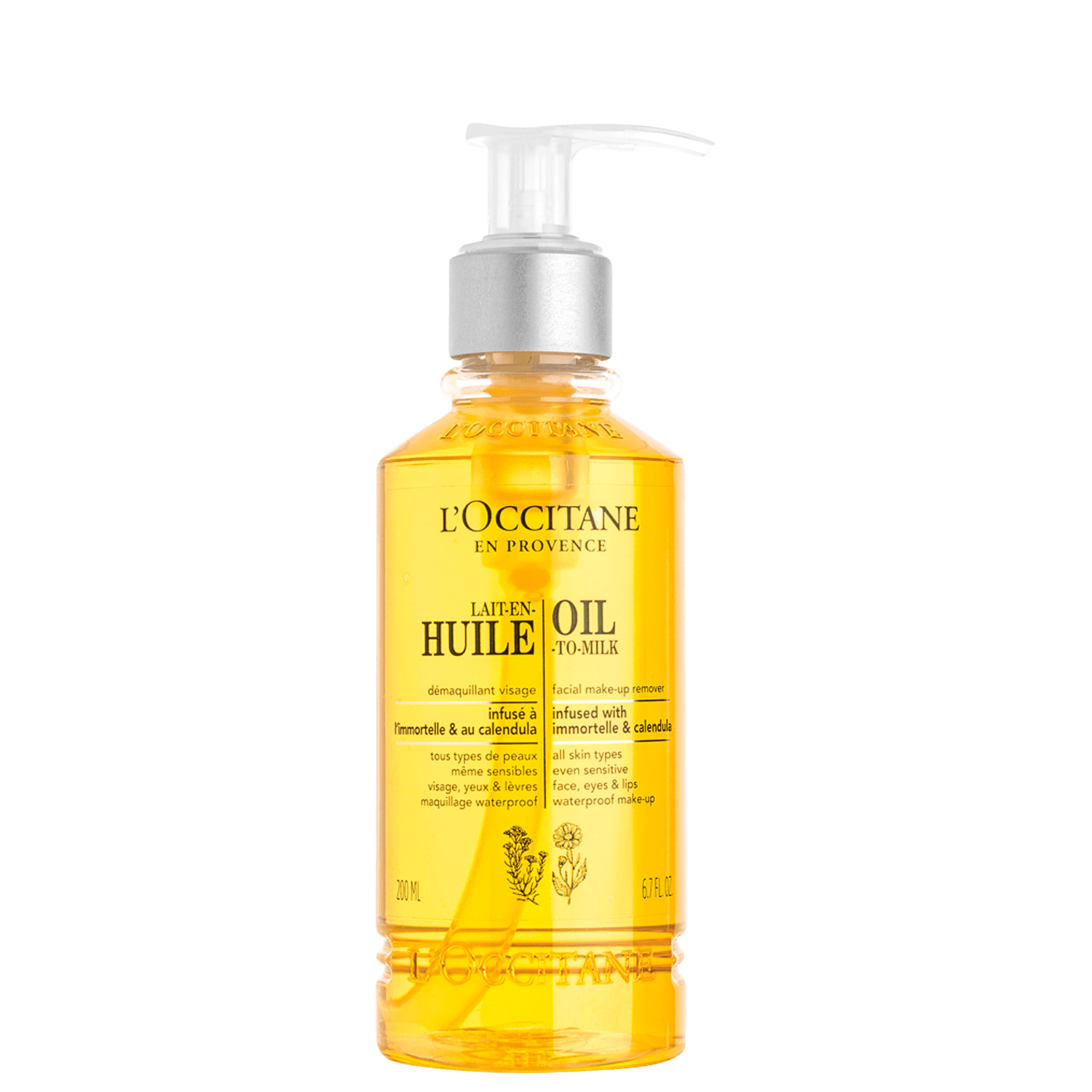 Óleo Demaquilante L’Occitane en Provence Immortelle e Calêndula 200ml