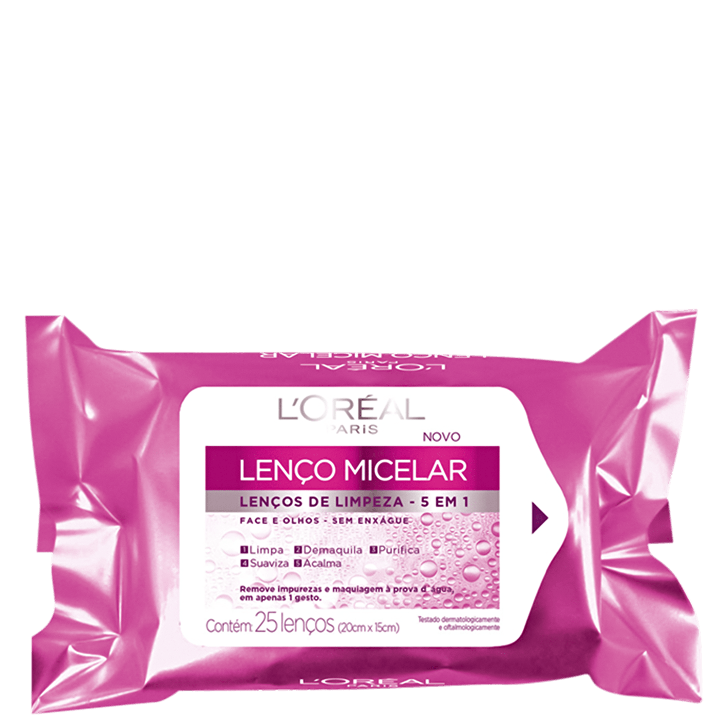 Lenço Demaquilante L’Oréal Paris Dermo Expertise Lenço Micelar 5 Em 1 25 Unidades