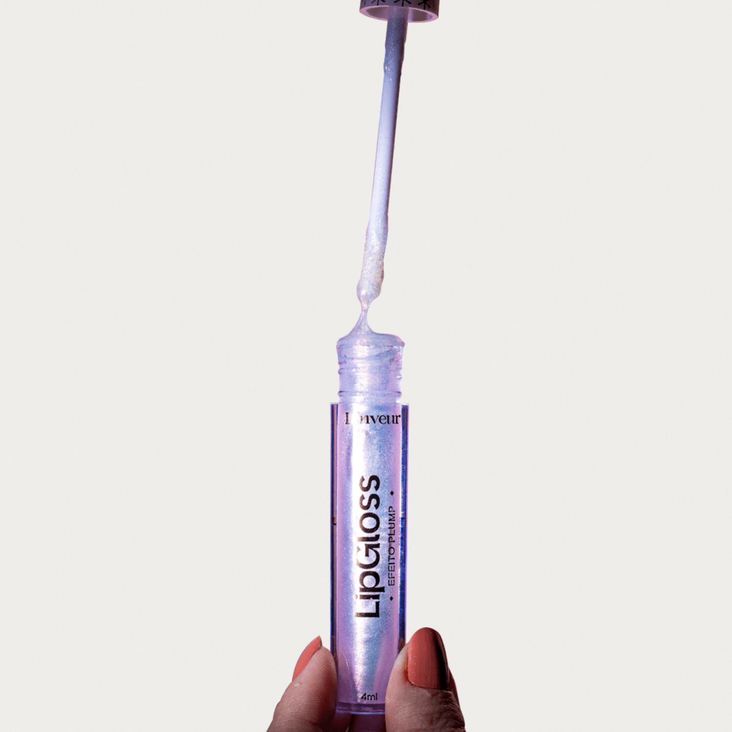 Lip Gloss Plump Crystal Lenveur com Efeito Botox Sabor Morango 4ml