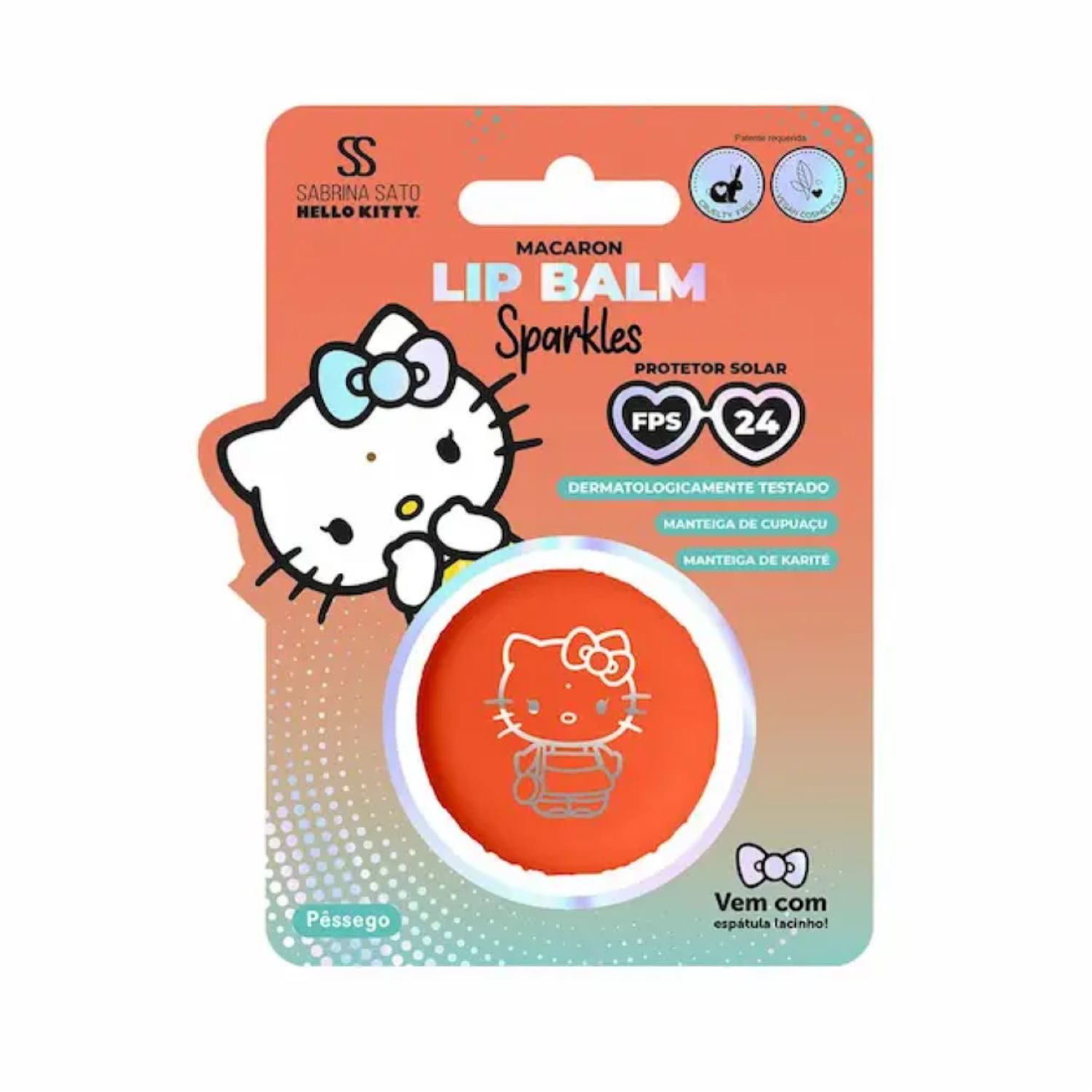 Lip Balm Macaron Pêssego Sabrina Sato Hello Kitty