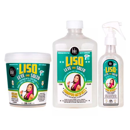 Kit Lola Cosmetics Liso Leve E Solto Shampoo Máscara Spray