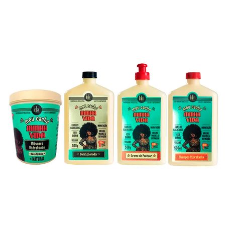Kit Lola Cosmetics Meu Cacho Minha Vida Shampoo Condicionador Máscara Creme
