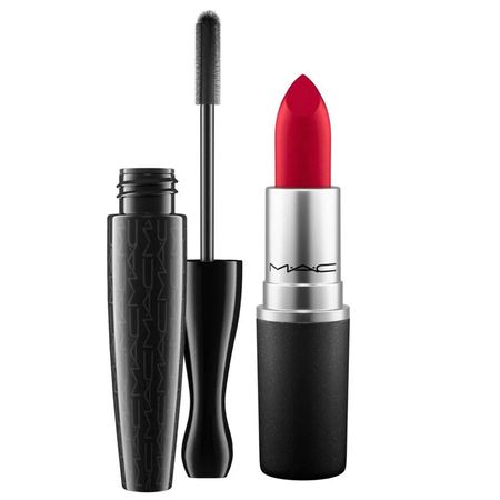 Kit Maquiagem MAC (Máscara de Cílios In Extreme Dimension 3D + Batom Retro Matte Ruby Woo) 1 Unidade