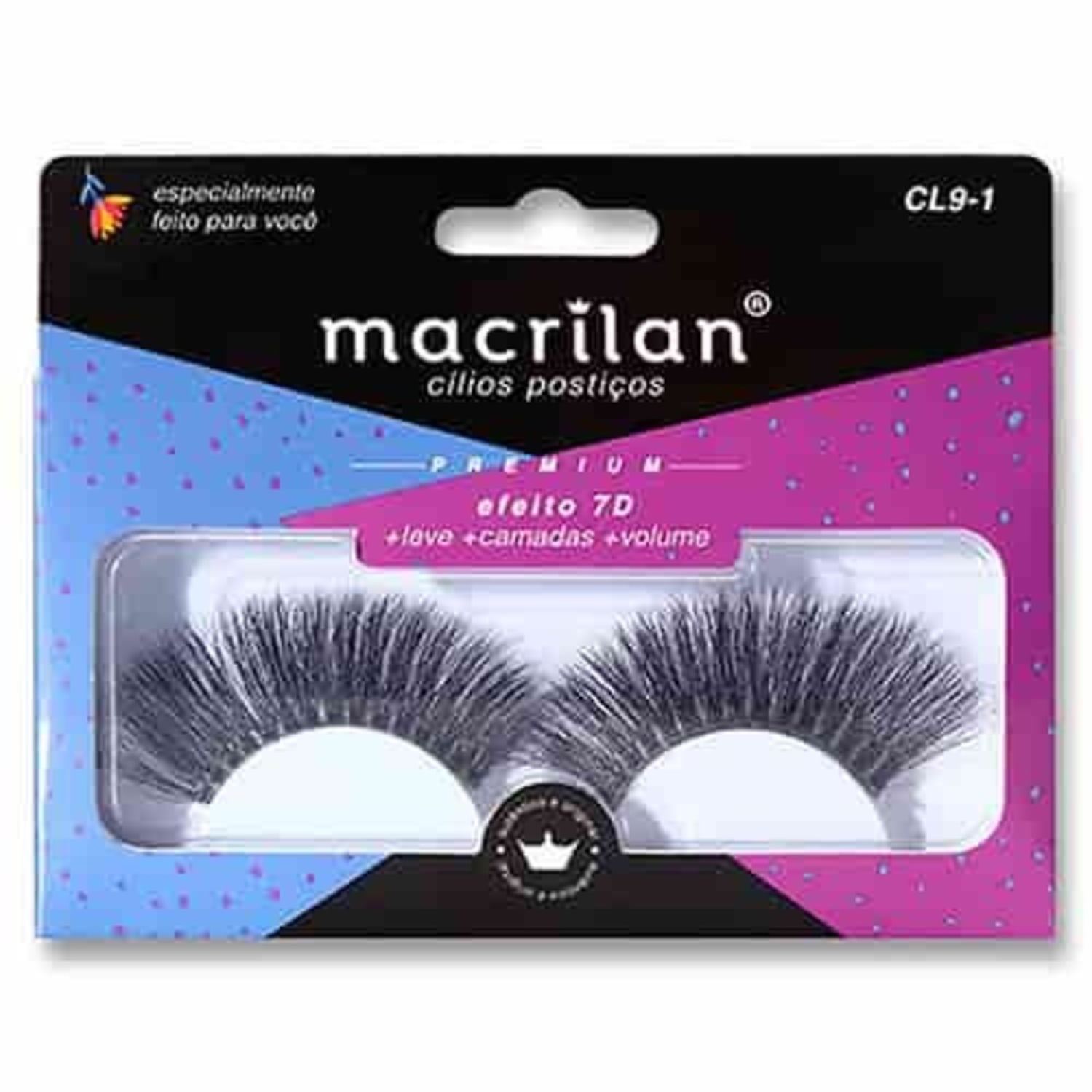 Cílios Postiços Macrilan Premium Efeito 7D
