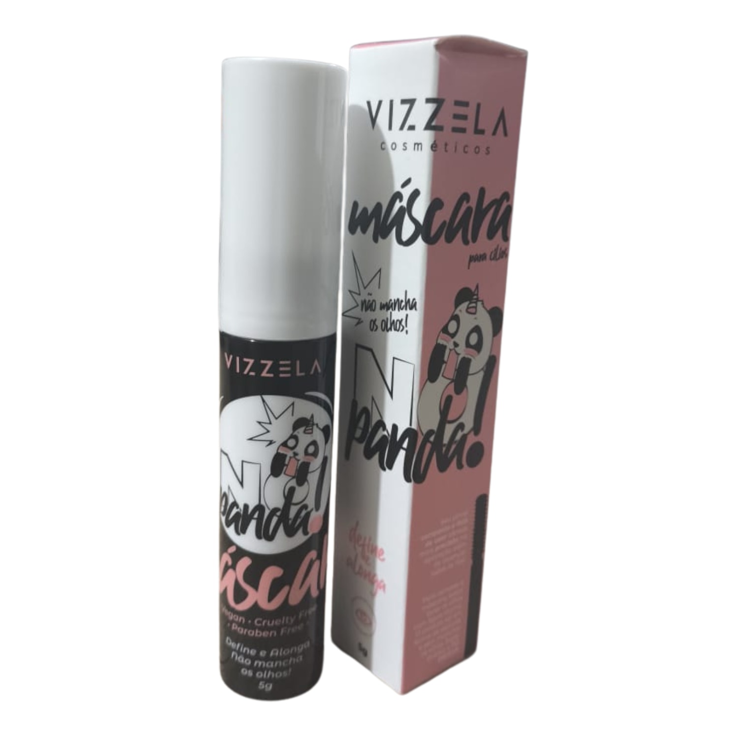 Máscara para Cílios Vizzela No Panda 100% Vegana Cor Preto 5g