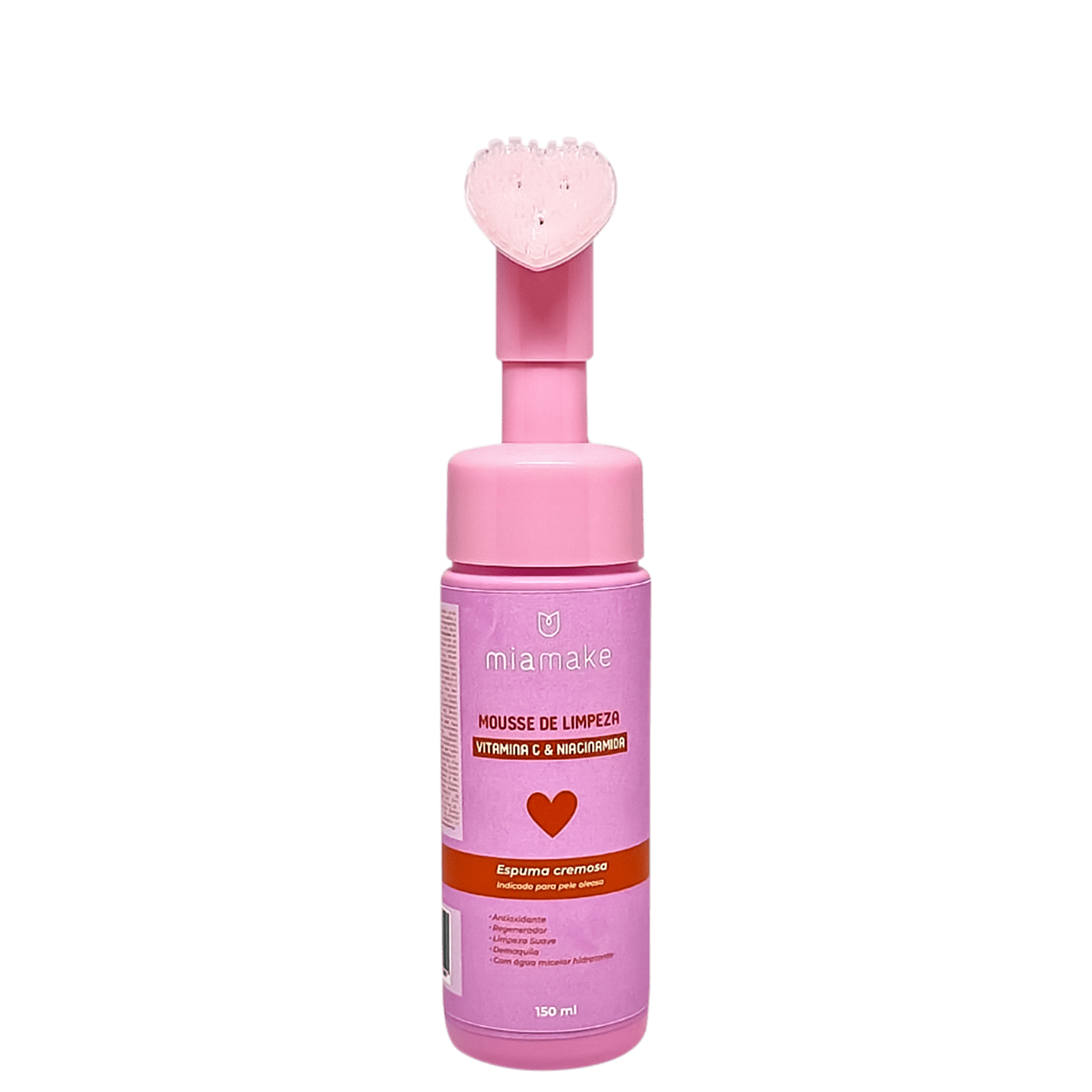 Mousse de Limpeza Mia Make Coração Vitamina C + Niacinamida
