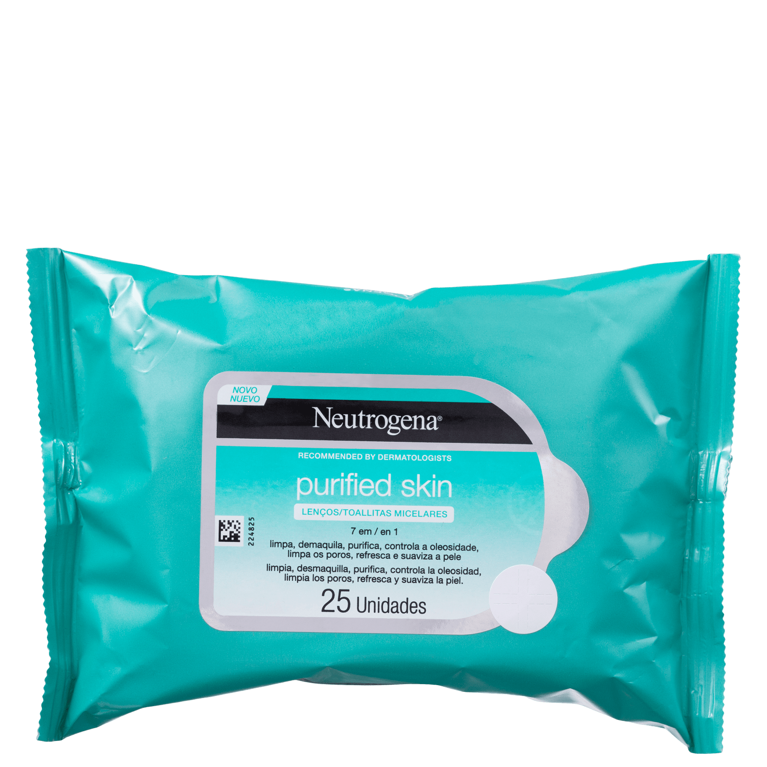 Lenço Demaquilante Neutrogena Purified Skin 7 em 1 25 Unidades
