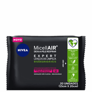 Lenço de Limpeza Facial NIVEA MicellAIR Expert 20 Unidades