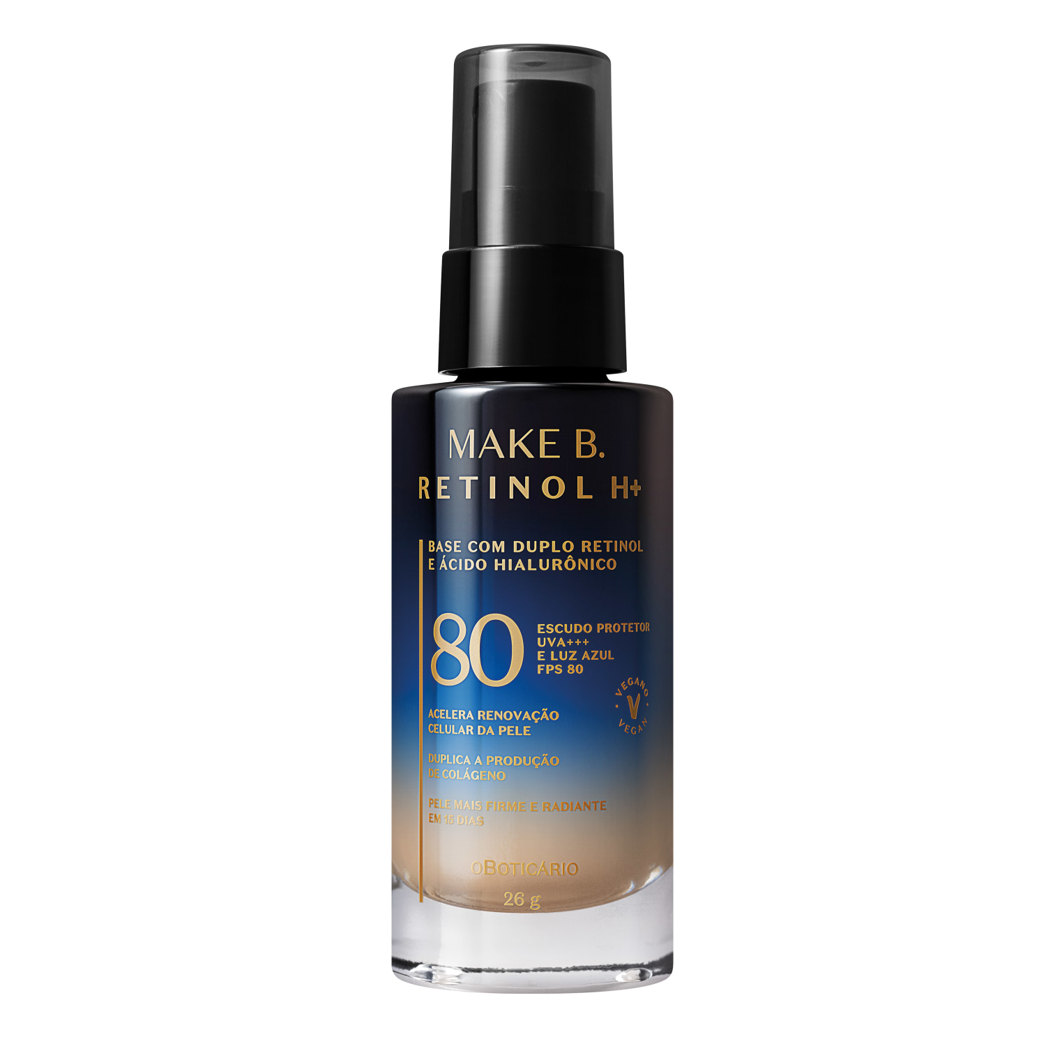 Base Líquida O Boticário Make B Retinol H FPS 80 Cor 30 26g