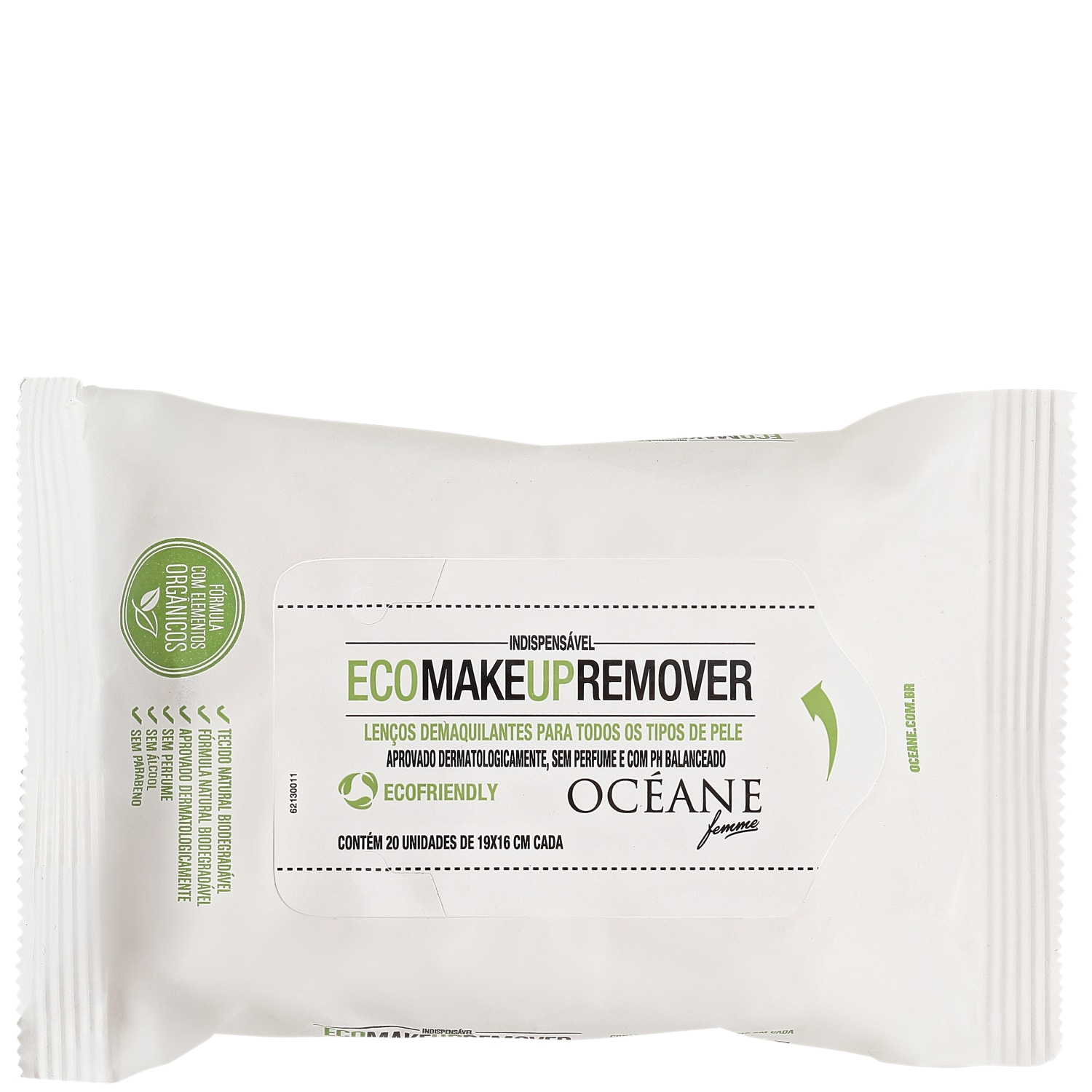 Lenço Demaquilante Océane Eco Make Up Remover 20 Unidades