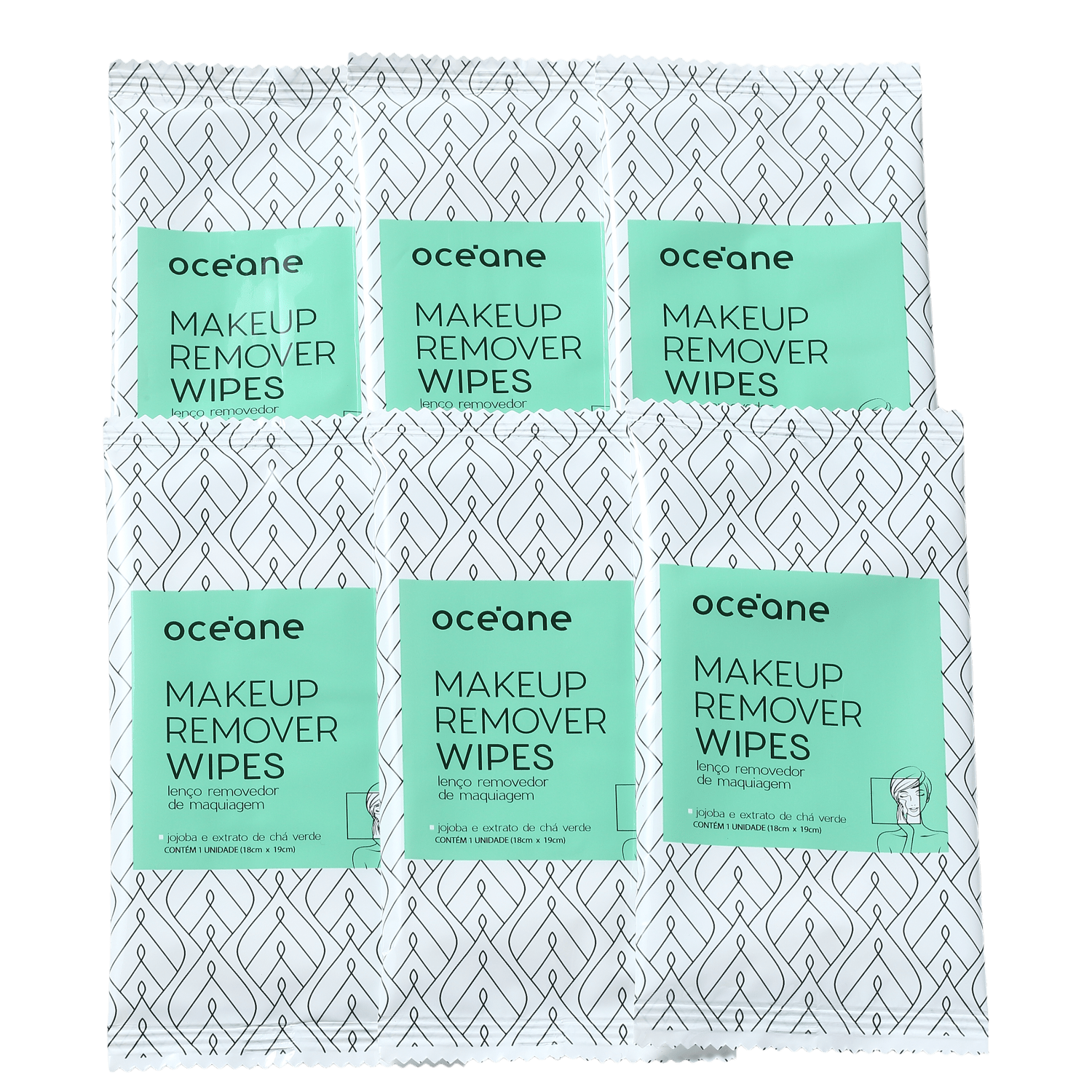 Lenço Demaquilante Océane Makeup 6 Unidades