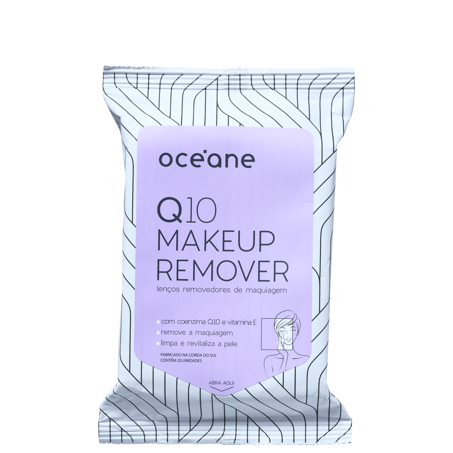 Lenço Demaquilante Océane Q10 Makeup 20 Unidades