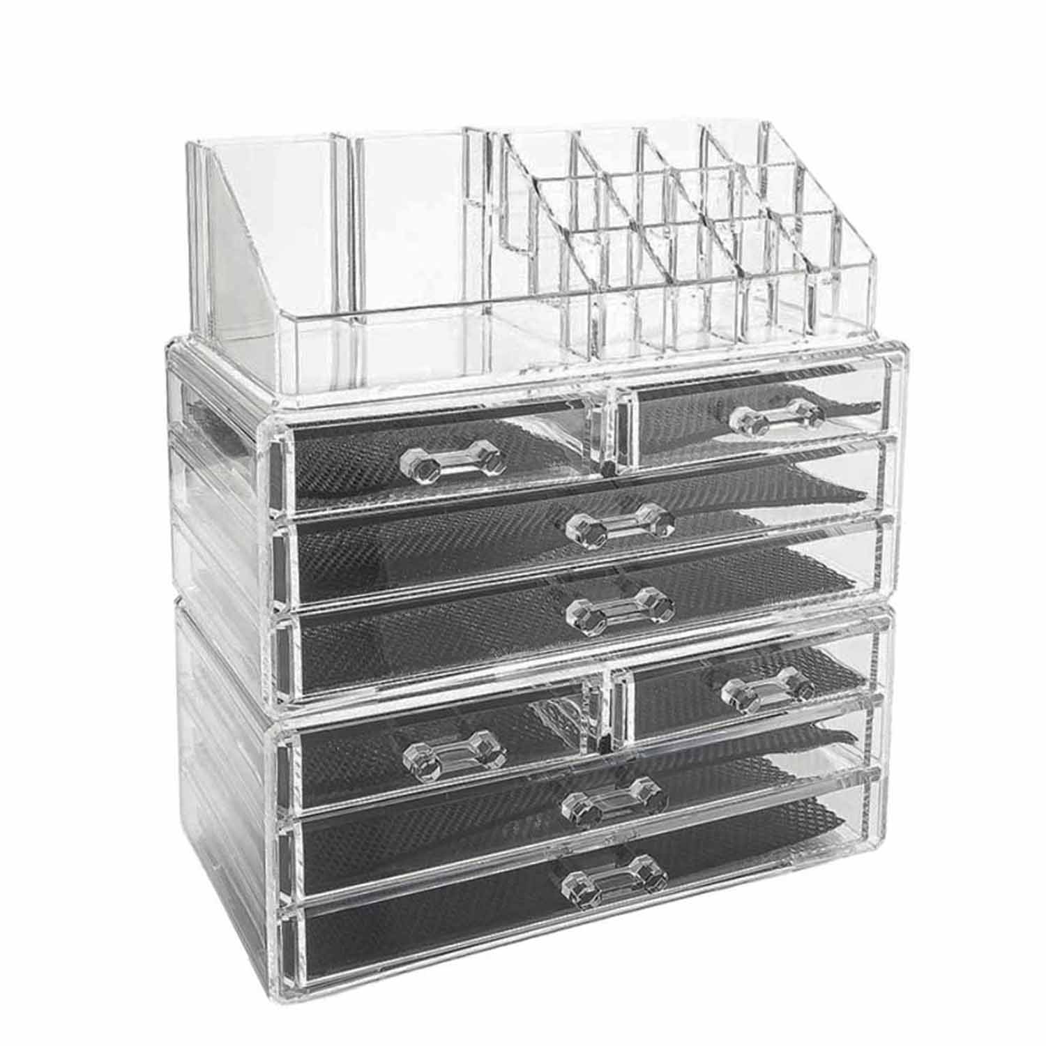 Organizador de Maquiagem em Acrílico com 9 Gavetas e Bandeja para Batom 1 Unidade