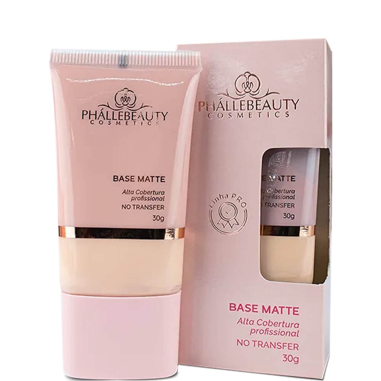 Base Phállebeauty Matte Alta Cobertura Longa Duração Cor 01 30g