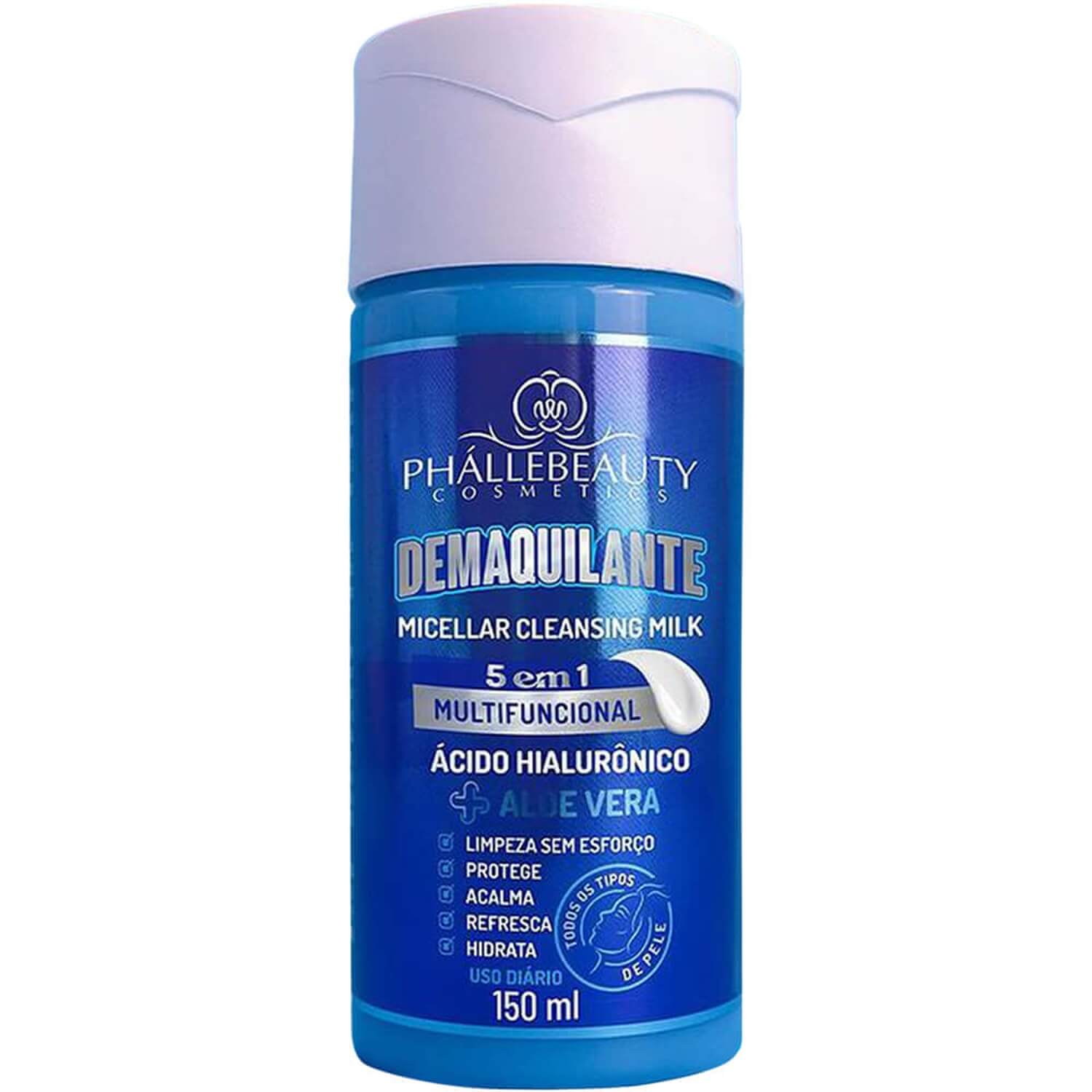 Demaquilante Facial Phállebeauty Micellar Cleansing Milk Multifuncional 150ml