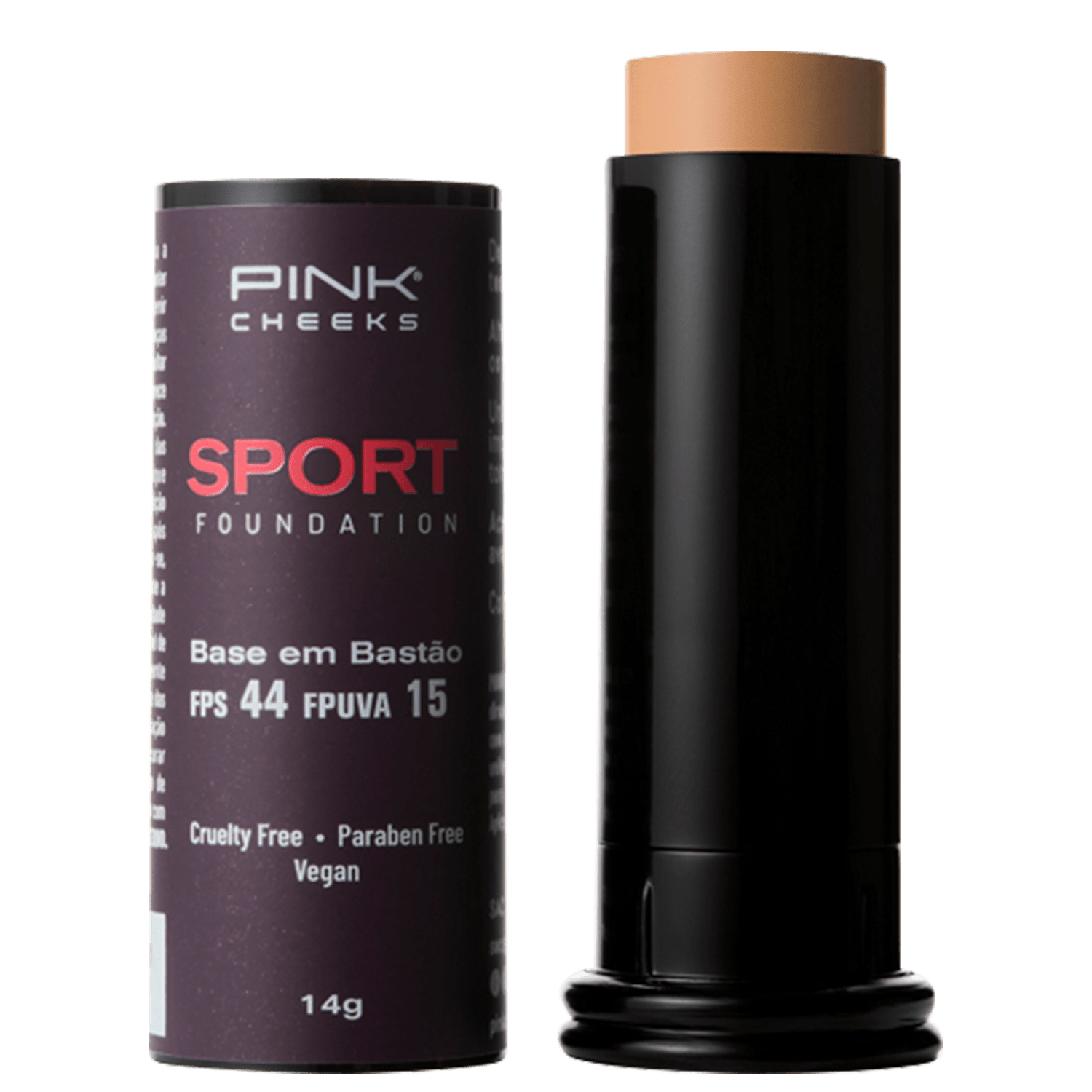 Base em Bastão Pink Cheeks Sport Make Up FPS44 Bege Médio 14g
