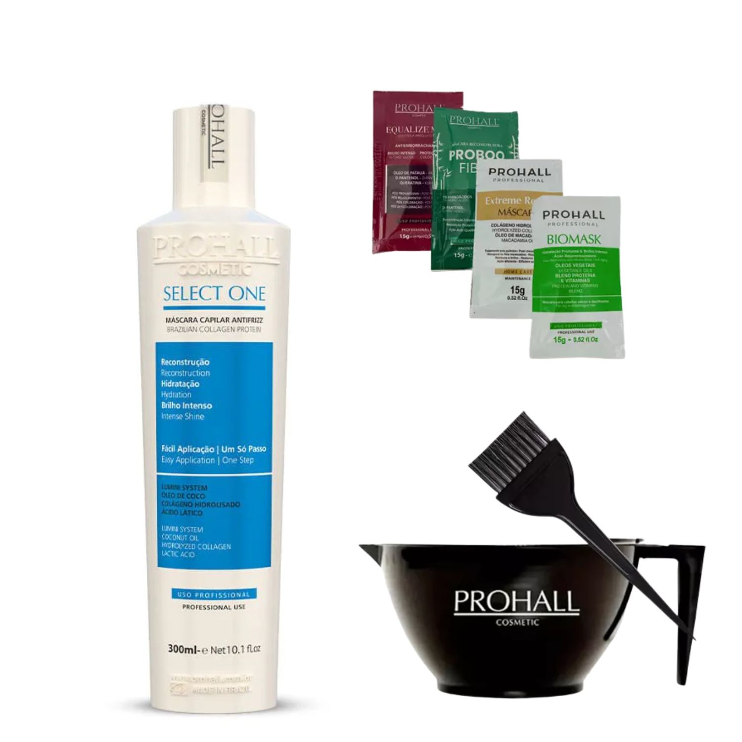 Máscara Realinhamento Capilar Antifrizz Prohall Select One 300ml