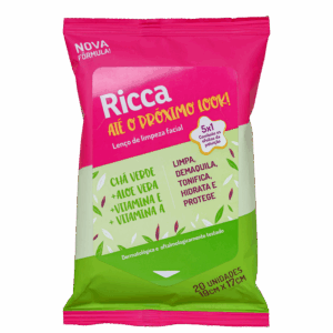 Lenço Demaquilante Ricca 5 em 1 20 Unidades Lenço Demaquilante Ricca 5 em 1 20 Unidades