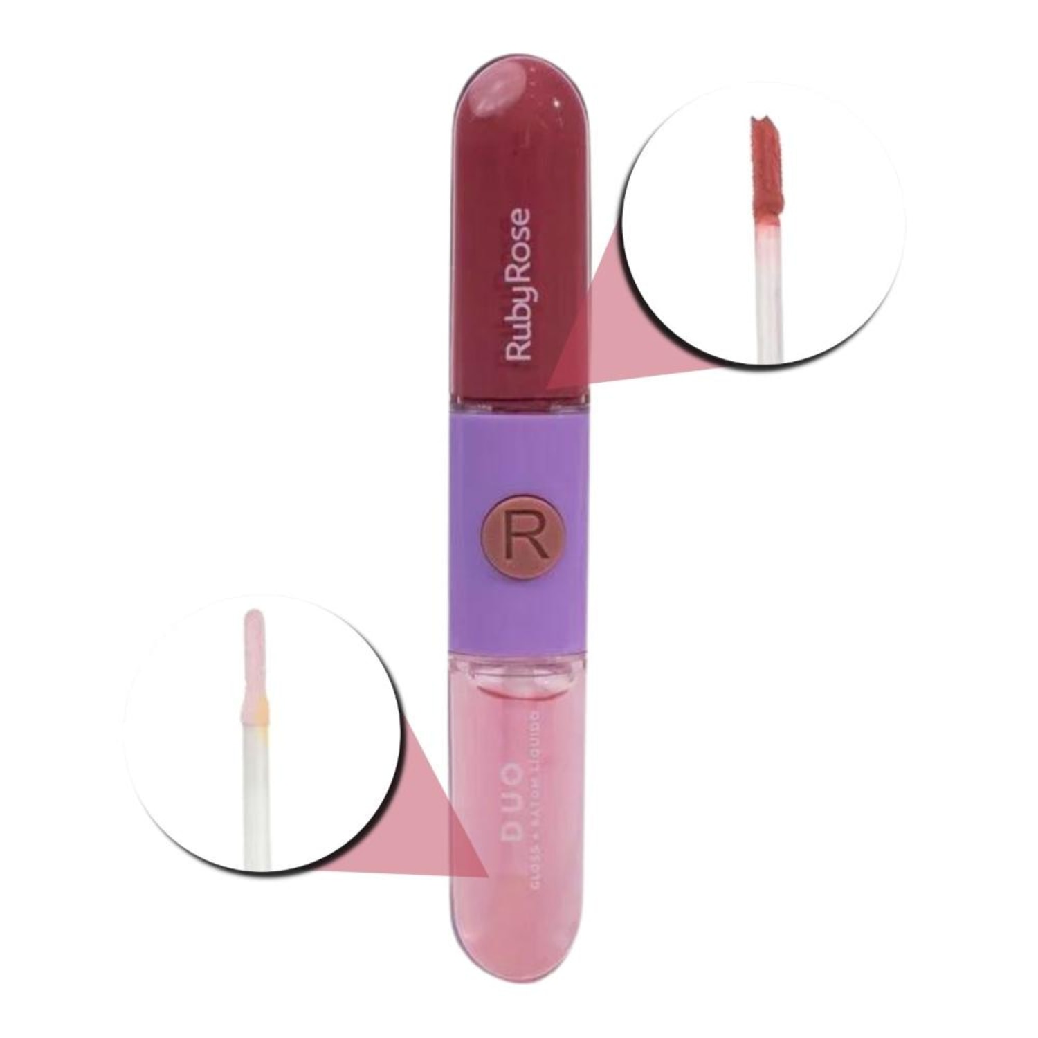 Batom Líquido + Gloss Ruby Rose Duo LD04 9,6ml