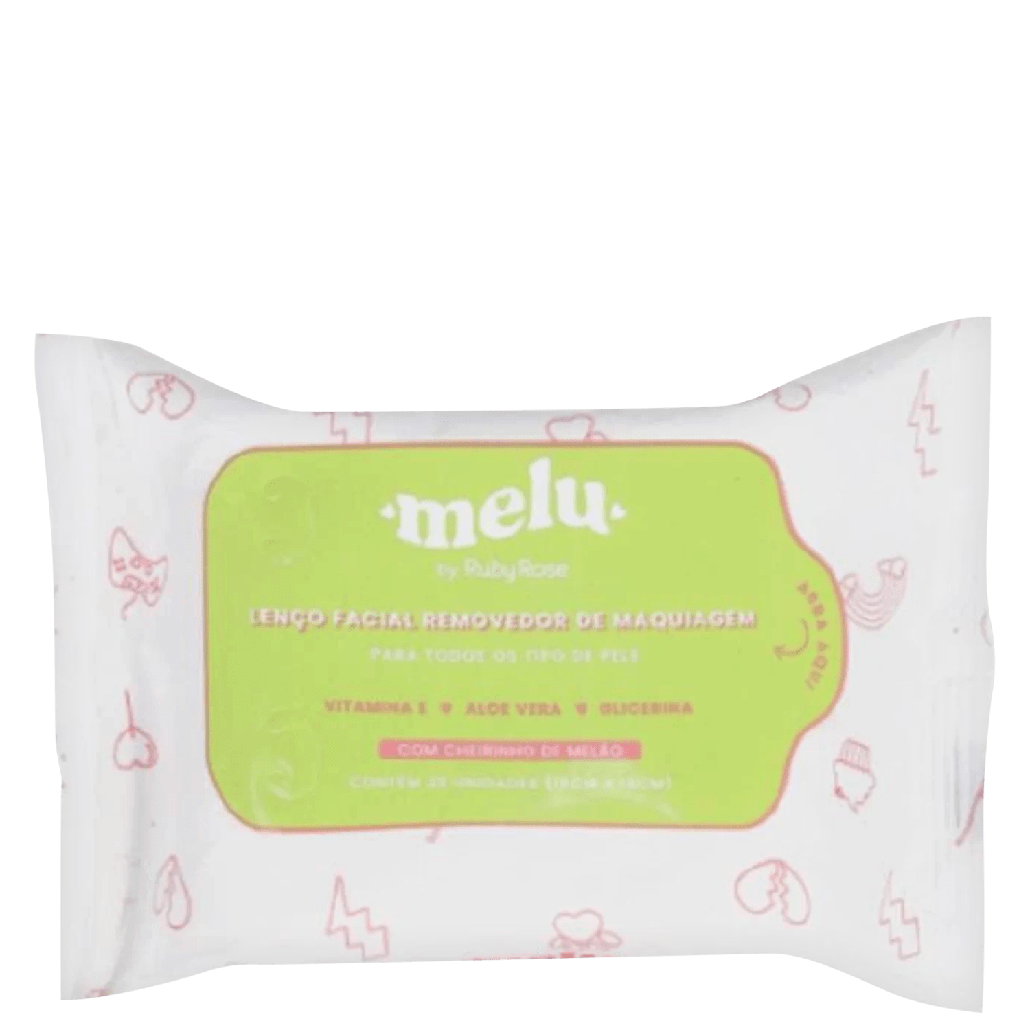 Lenços Faciais Removedores de Maquiagem Ruby Rose Melu 155g