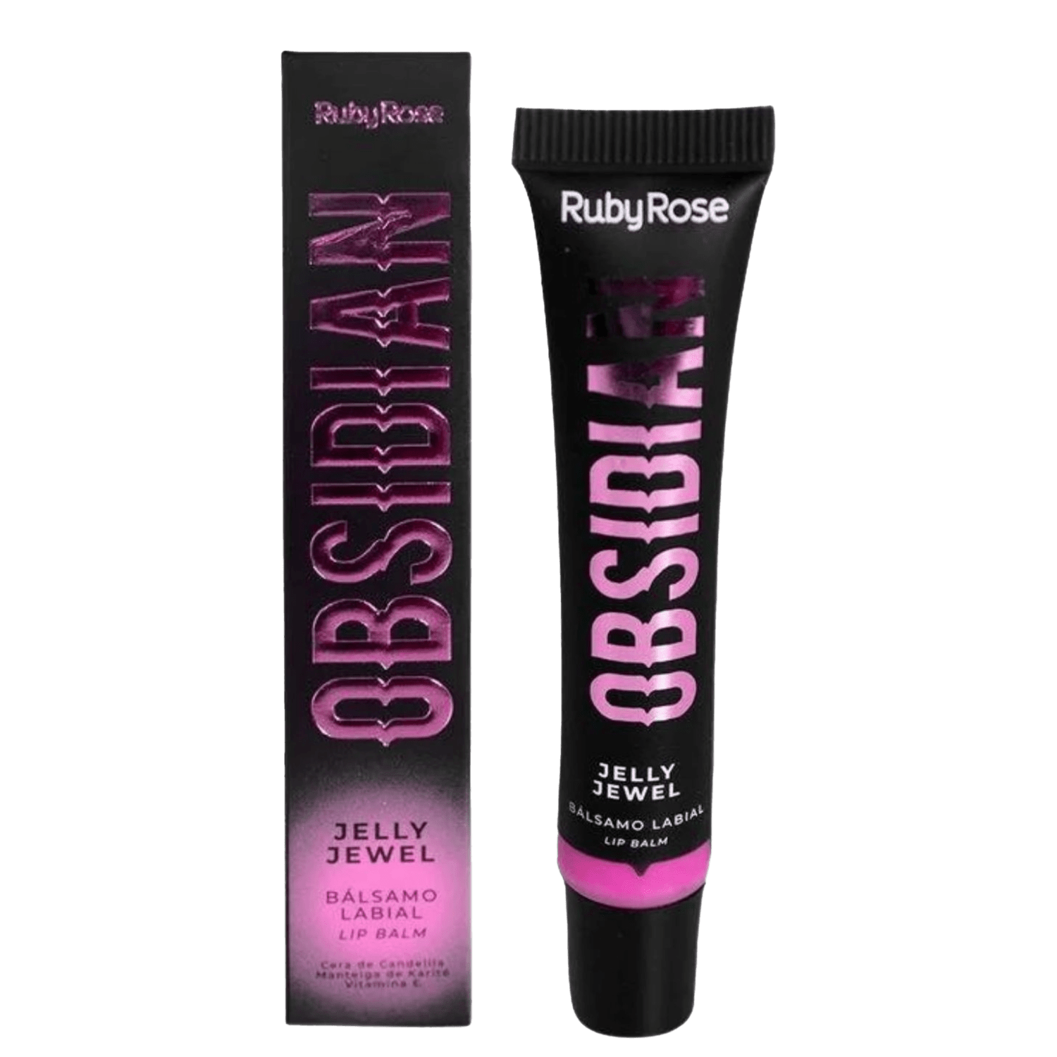Bálsamo Labial Ruby Rose Obsidian Jelly Jewel Rhodonite 16g