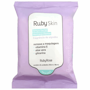 Lenço Demaquilante Ruby Rose Ruby Skin 25 Unidades Lenço Demaquilante Ruby Rose Ruby Skin 25 Unidades