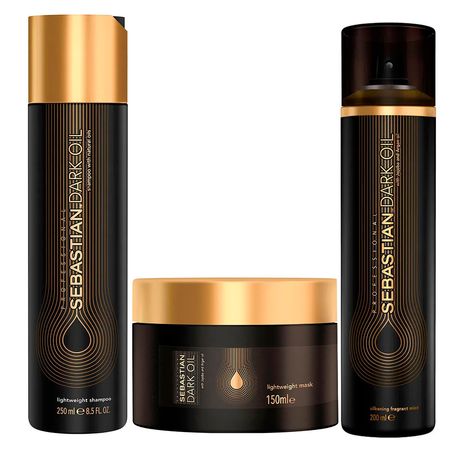 Kit Sebastian Dark Oil Shampoo Máscara Perfume Para Cabelo