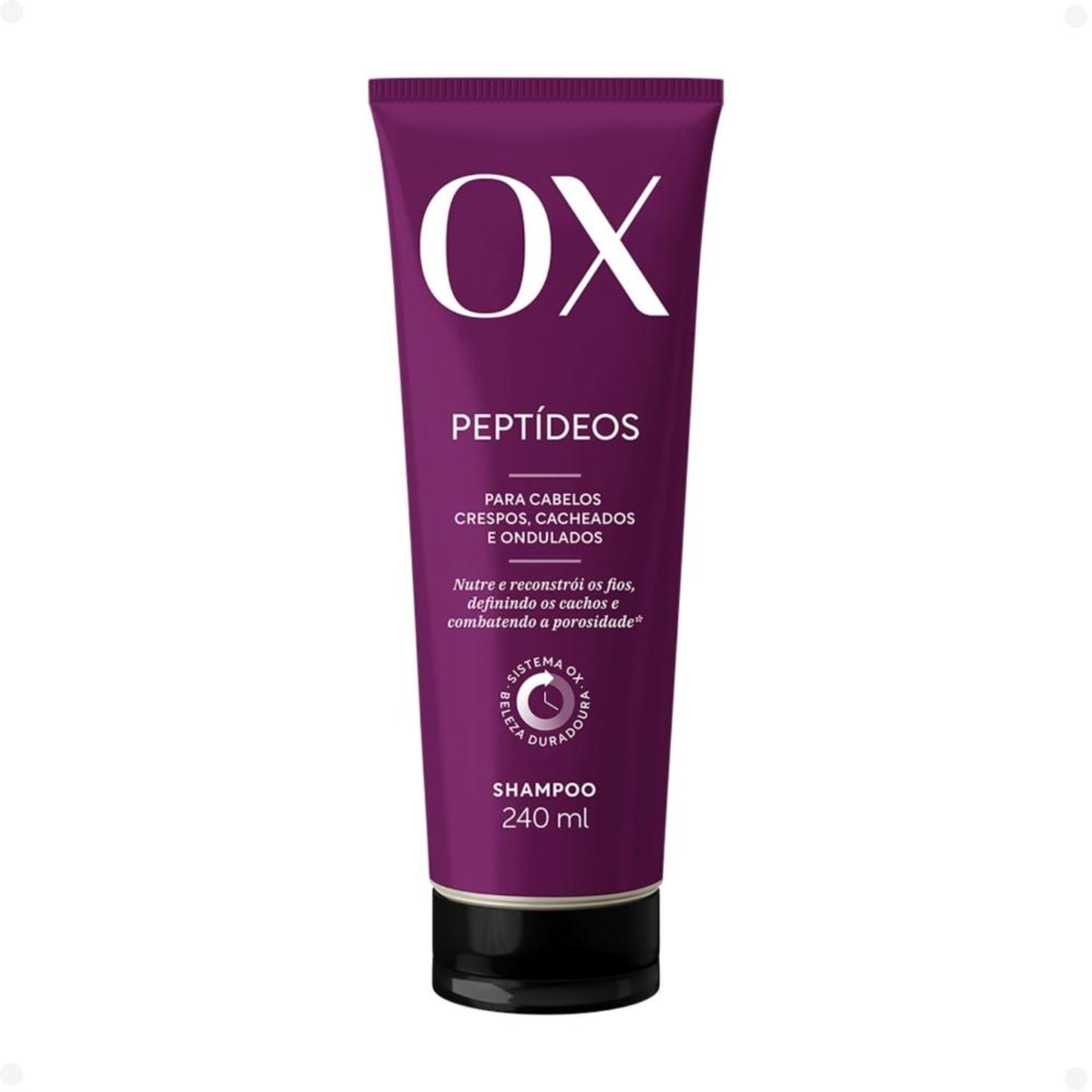 Shampoo Ox Peptídeos Cabelos Crespos Cacheados e Ondulados 240ml