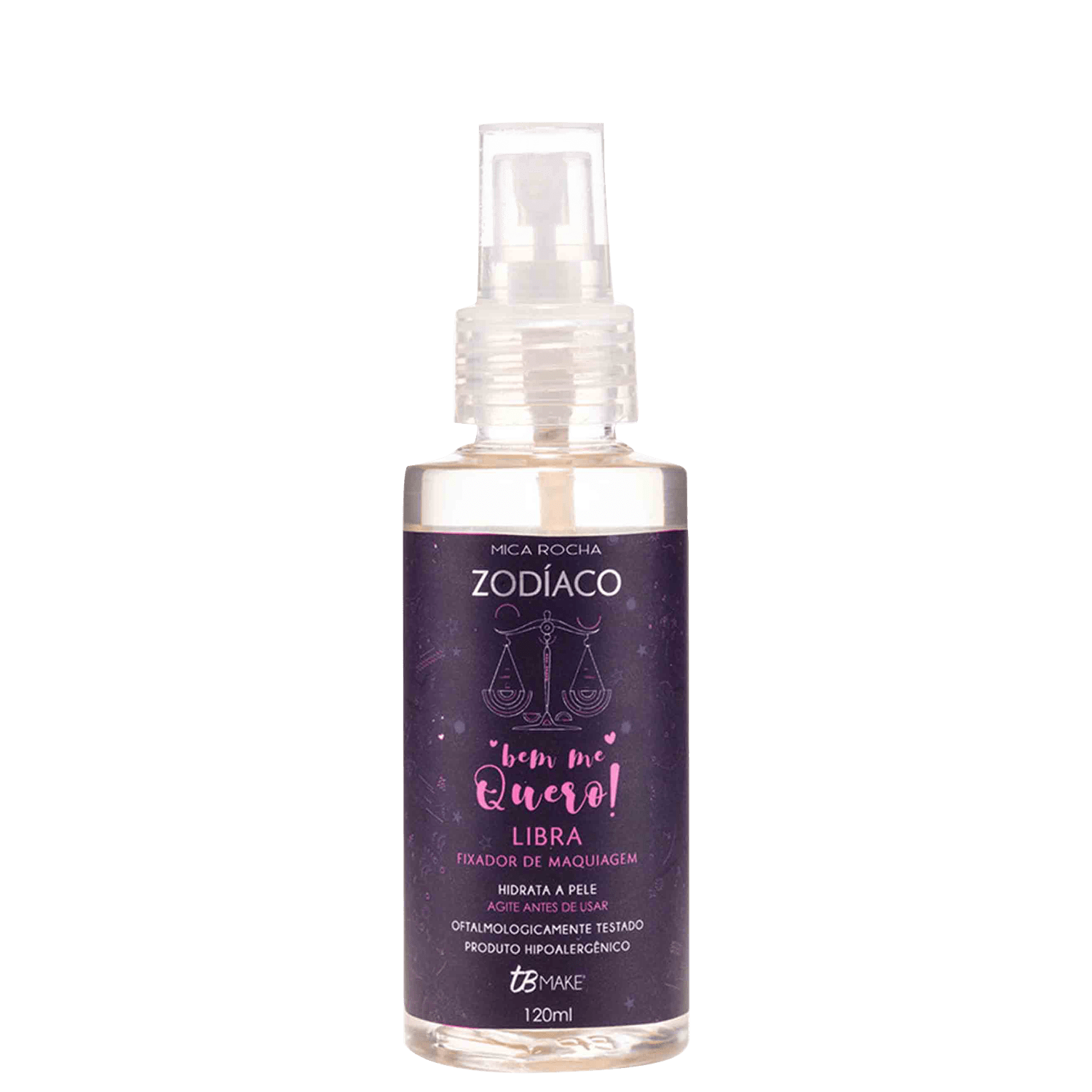 Fixador de Maquiagem TB Make Mica Rocha Zodíaco Bem Me Quero Libra em Spray 120ml