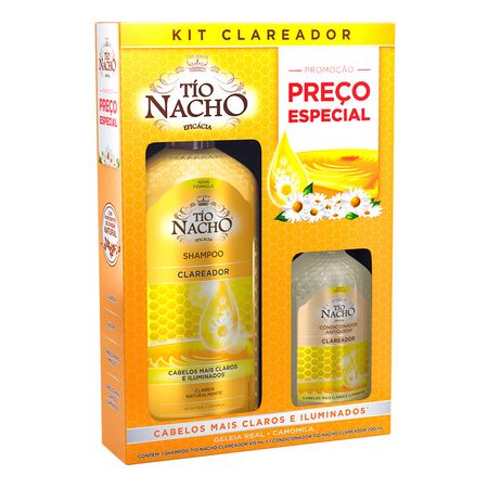 Kit Tio Nacho Antiqueda Clareador Shampoo 415ml Condicionador 200ml