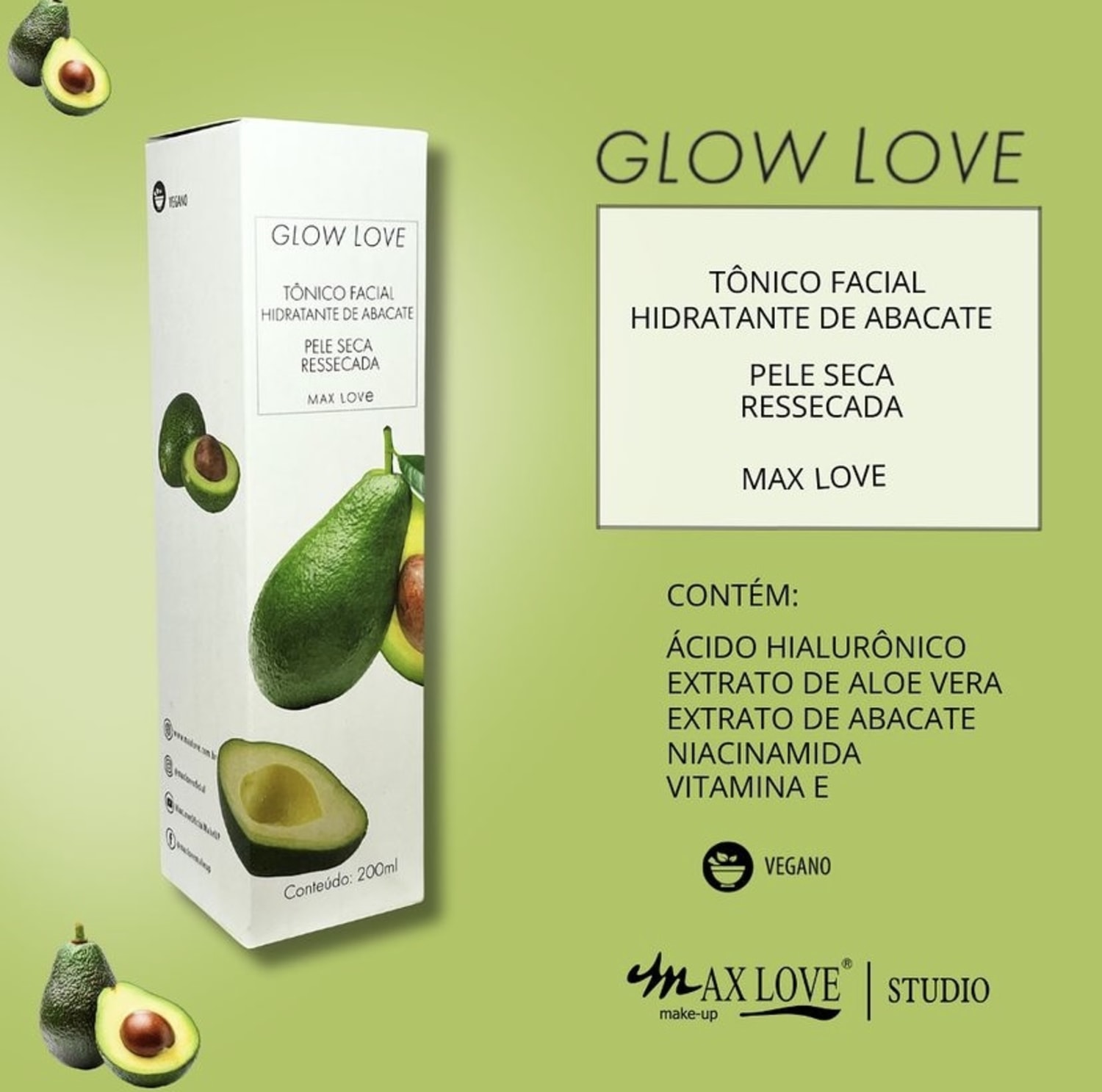 Tônico Facial Max Love Glow Love Abacate