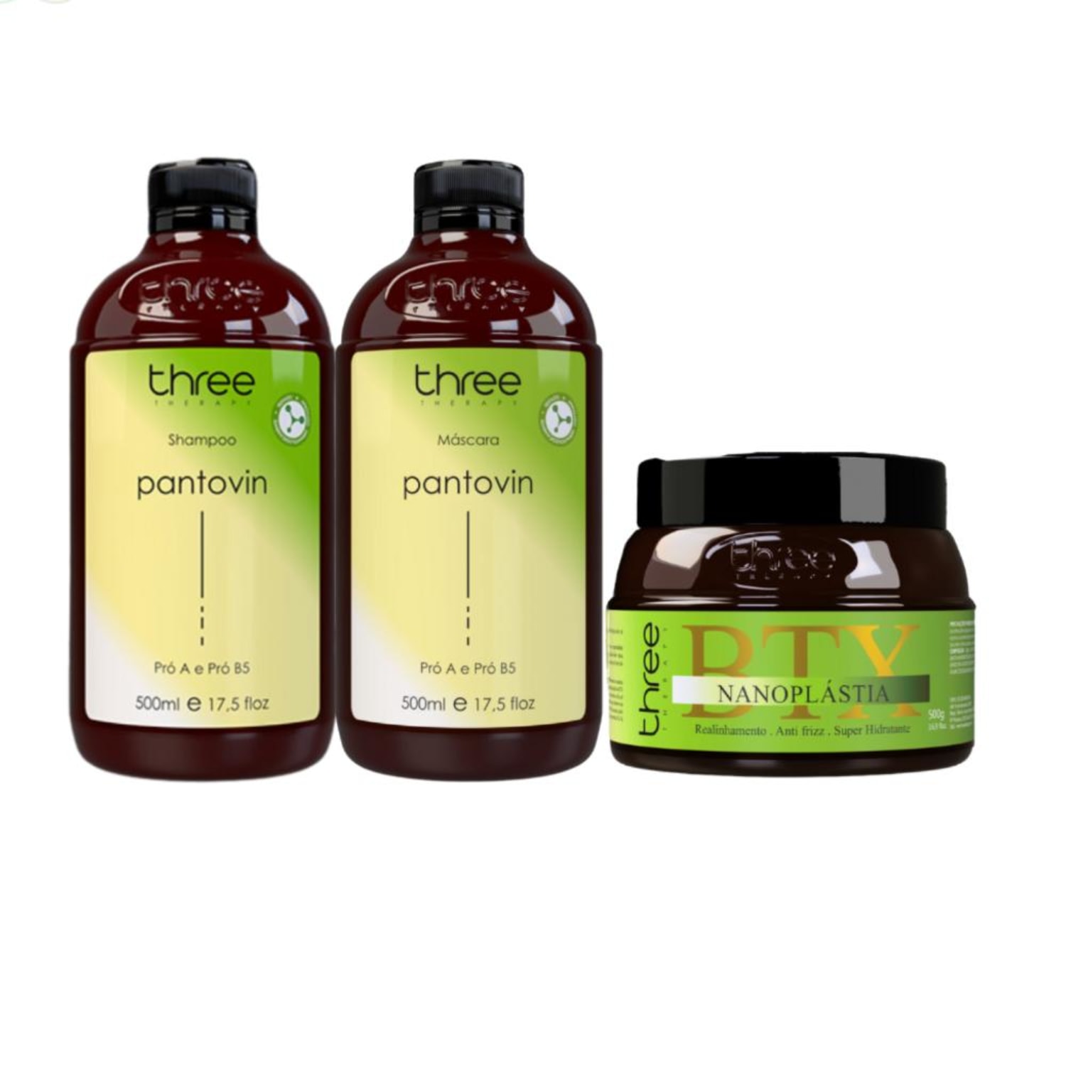 Kit Tratamento Capilar Patovin Crescimento Acelerado e Alinhamento Natural + Shampoo + Máscara + Botox + Nanoplastia