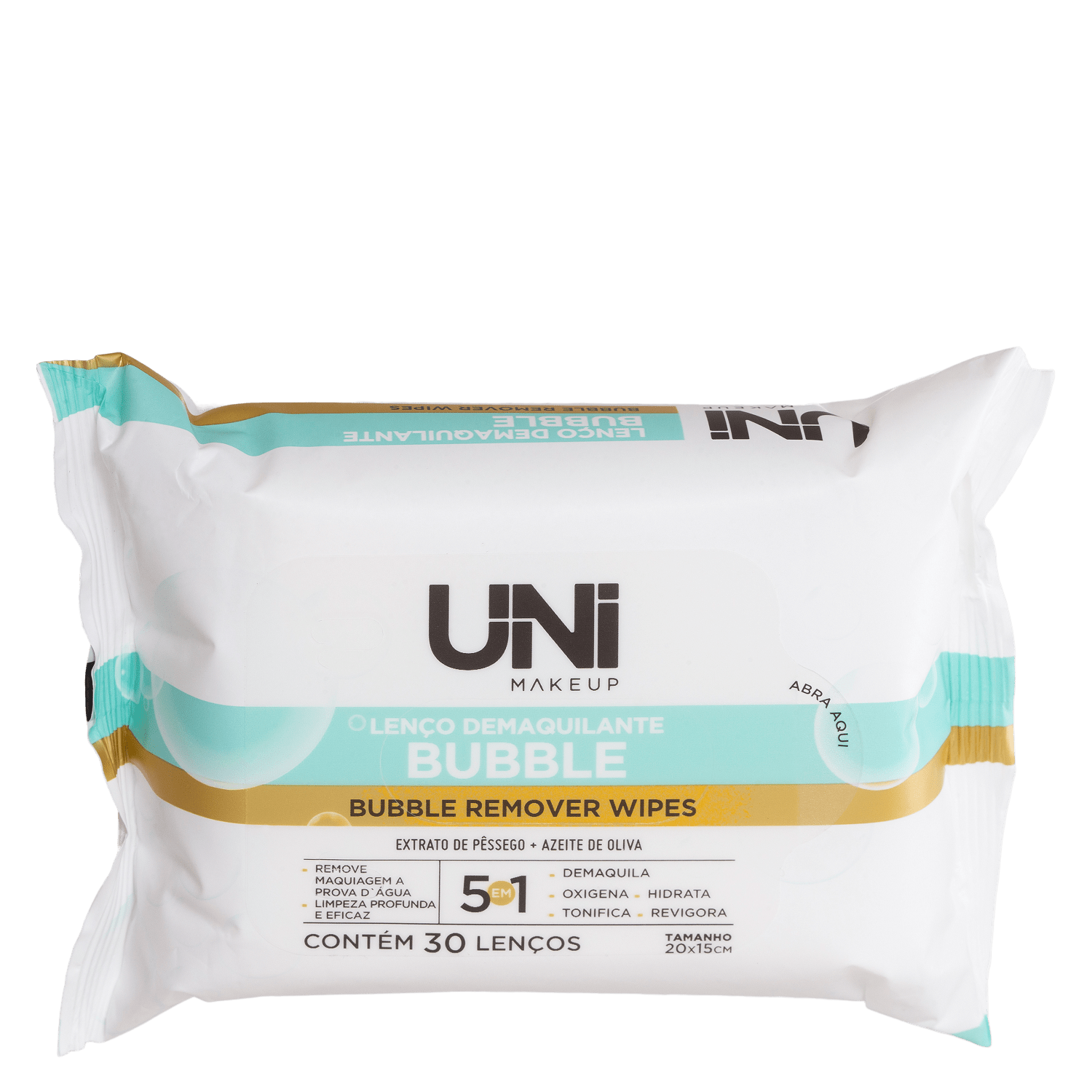 Lenços Demaquilantes UNImakeup Bubble Remover Wipes 30 Unidades