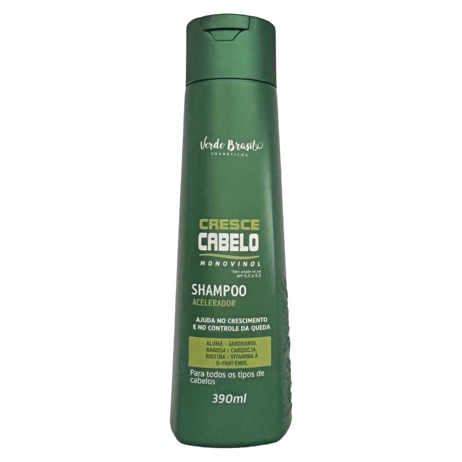 Shampoo Verde Brasil Cosméticos Monovinol Cresce Cabelo 390ml
