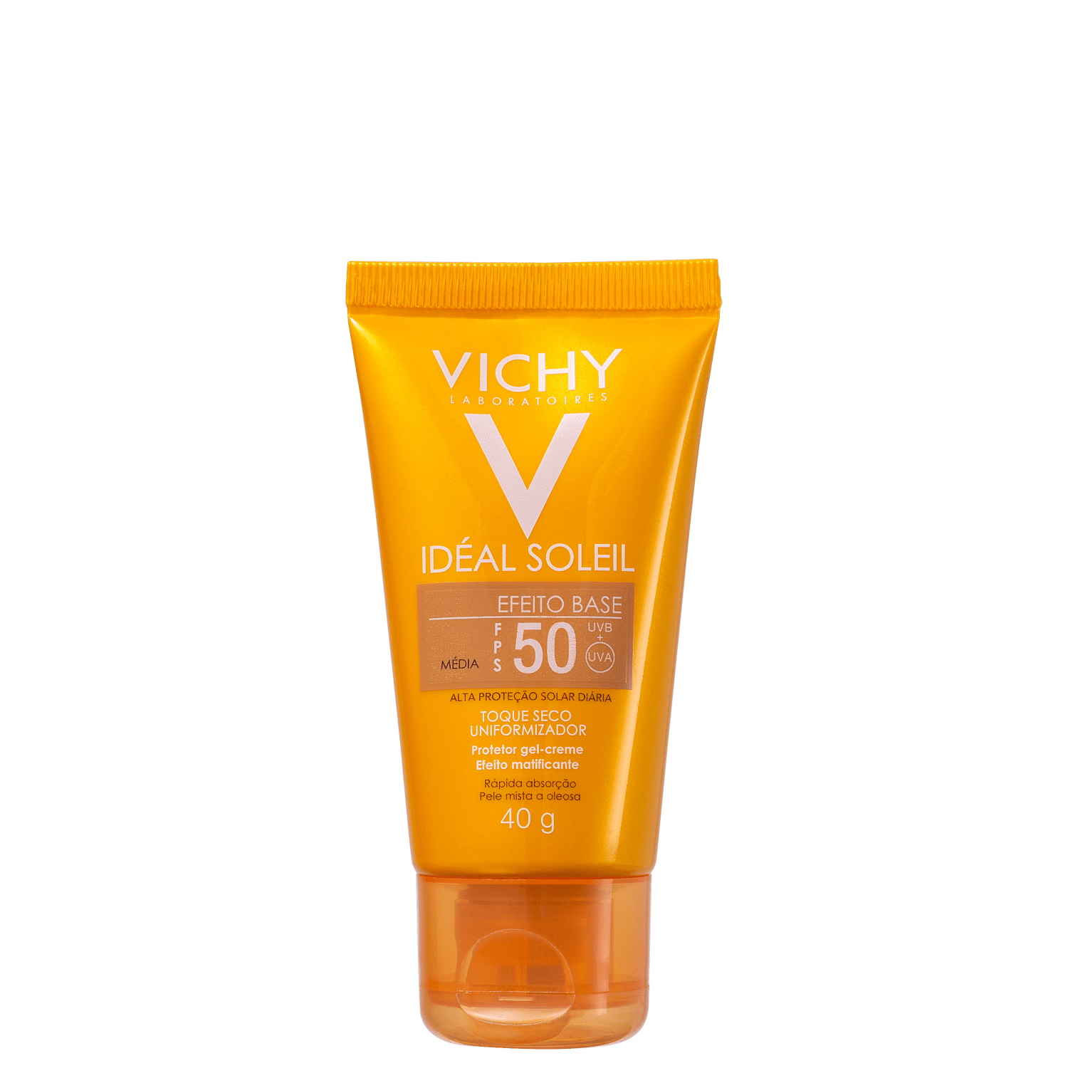 Protetor Solar com Cor Vichy Ideal Soleil Efeito Base FPS 50 Média 40g