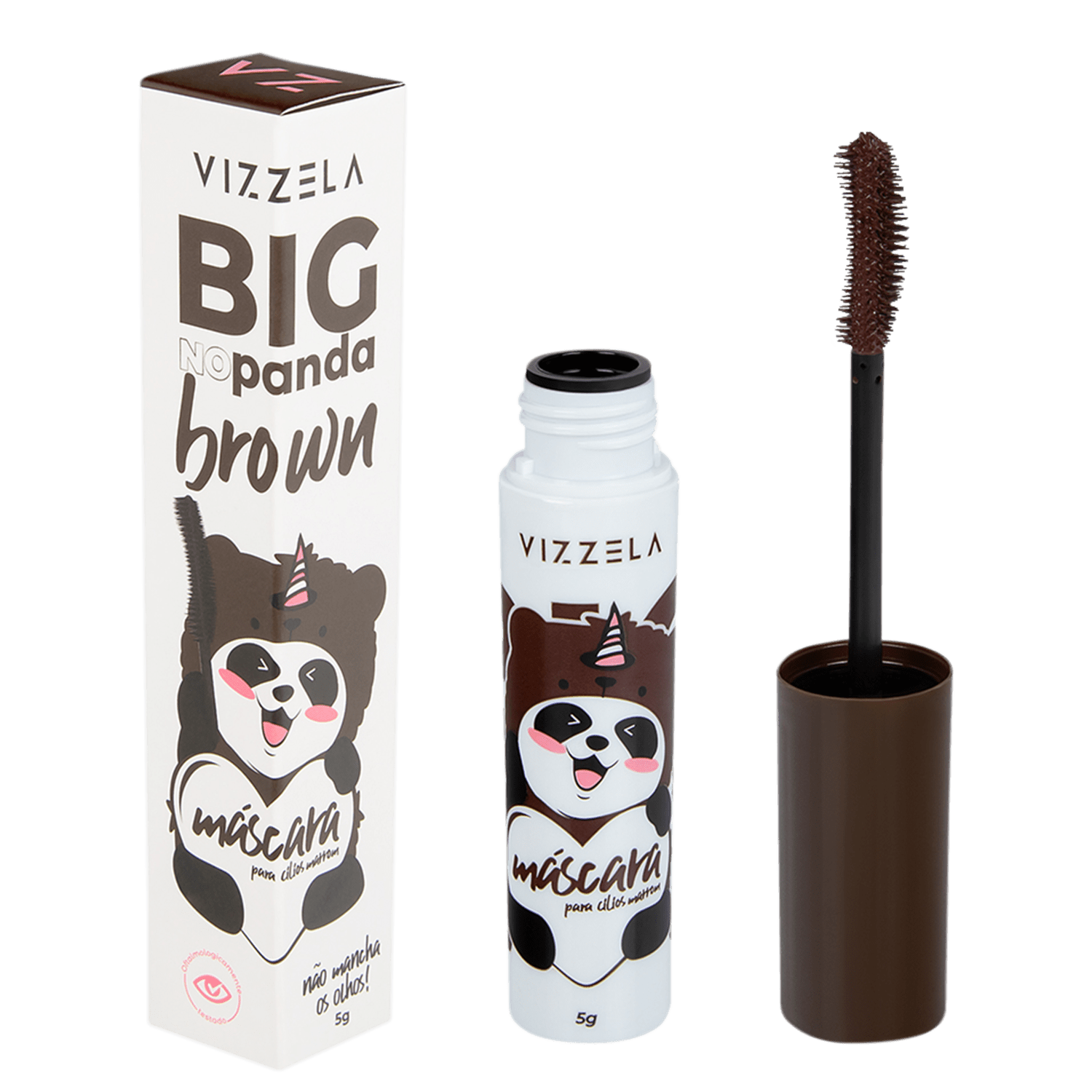 Máscara para Cílios Vizzela Cosméticos Big No Panda Brown 5g