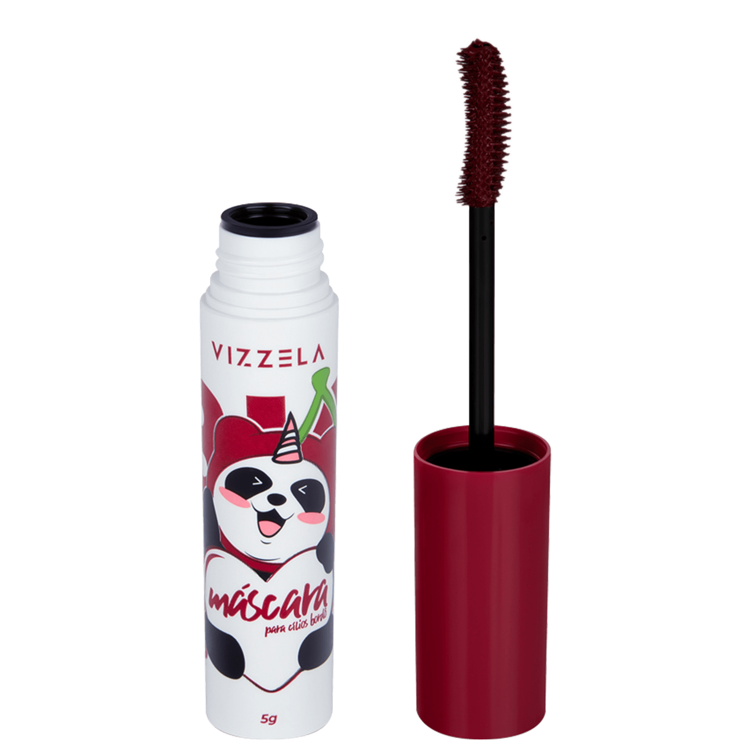 Máscara para Cílios Vizzela Cosméticos Big No Panda Cherry Bordô 5g