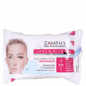 Lenço Demaquilante Zanphy 7 Em 1 Micelar 25 Unidades