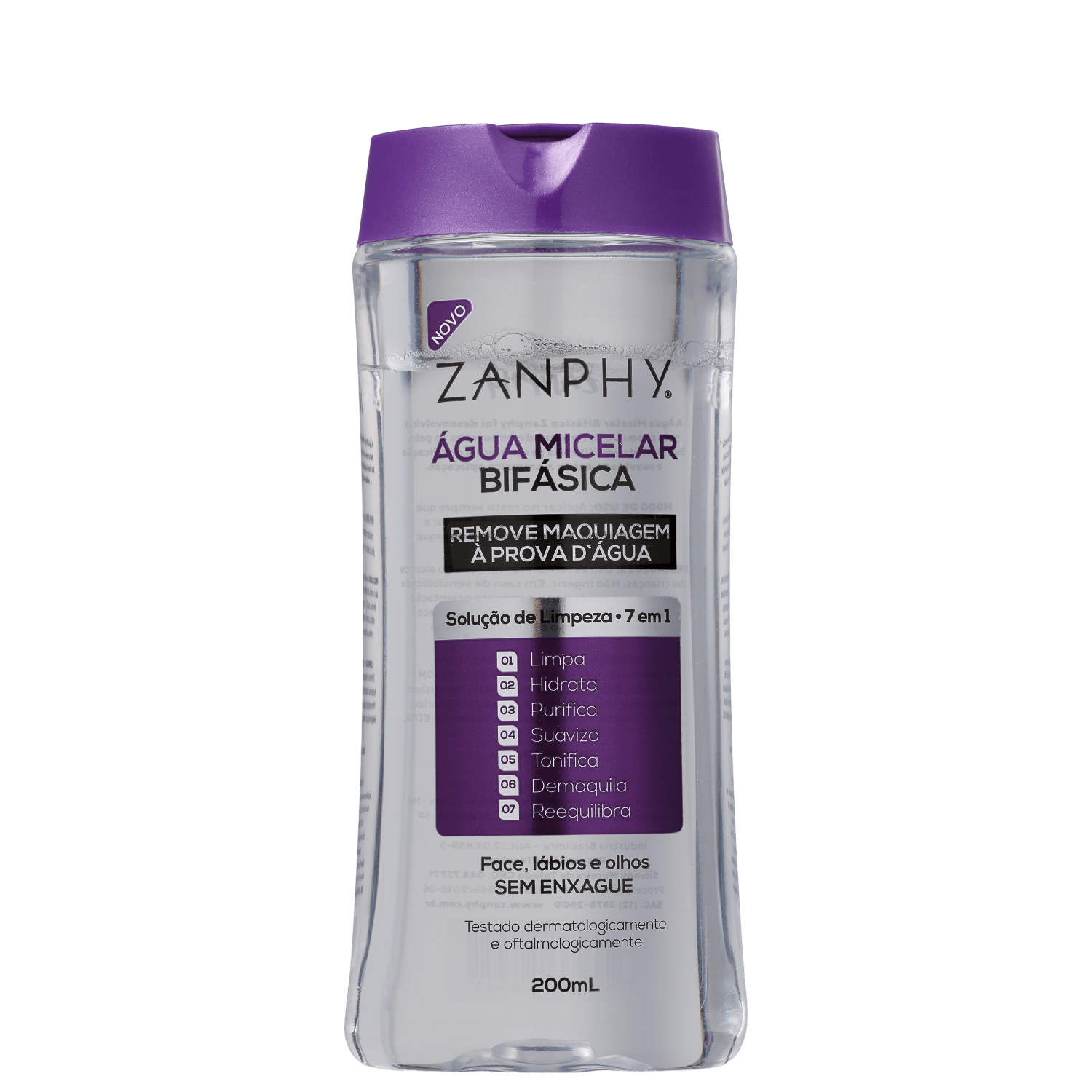 Água Demaquilante Bifásica Zanphy Micelar 200ml