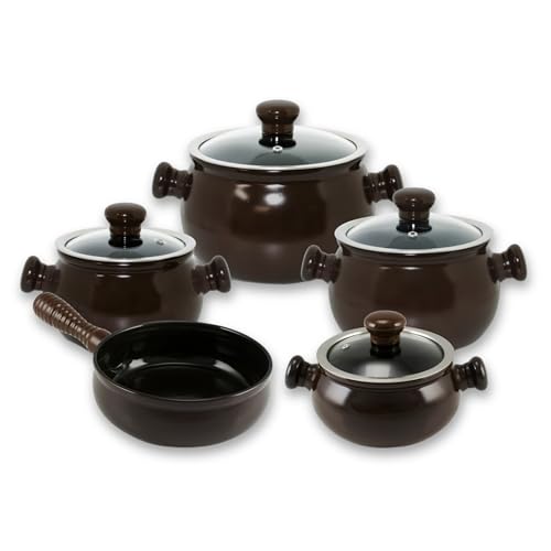 Conjunto de Panelas de Cerâmica Premiere Joy, 5 Peças, Chocolate, Ceraflame