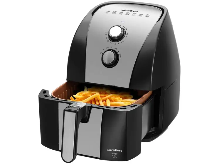 Air Fryer Britânia Preta Timer 5,2L BFR51