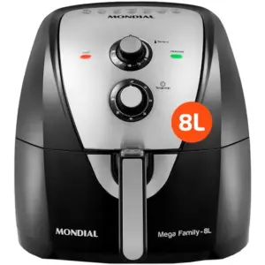 Air Fryer Mondial Preta Inox Timer 8L AFN-80-BI