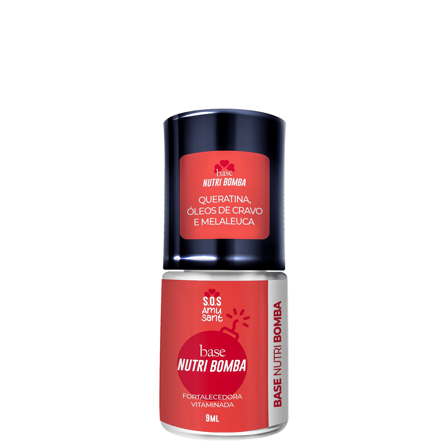 Base Amusant NutriBomba Fortalecedora Vitaminada Queratina Óleo de Cravo e Melaleuca 9ml