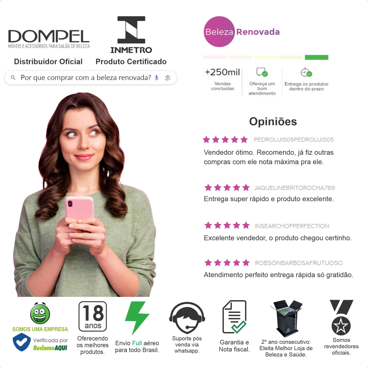 Apoio Tripé Fix Preto Para Os Pés Dompel 1 Unidade