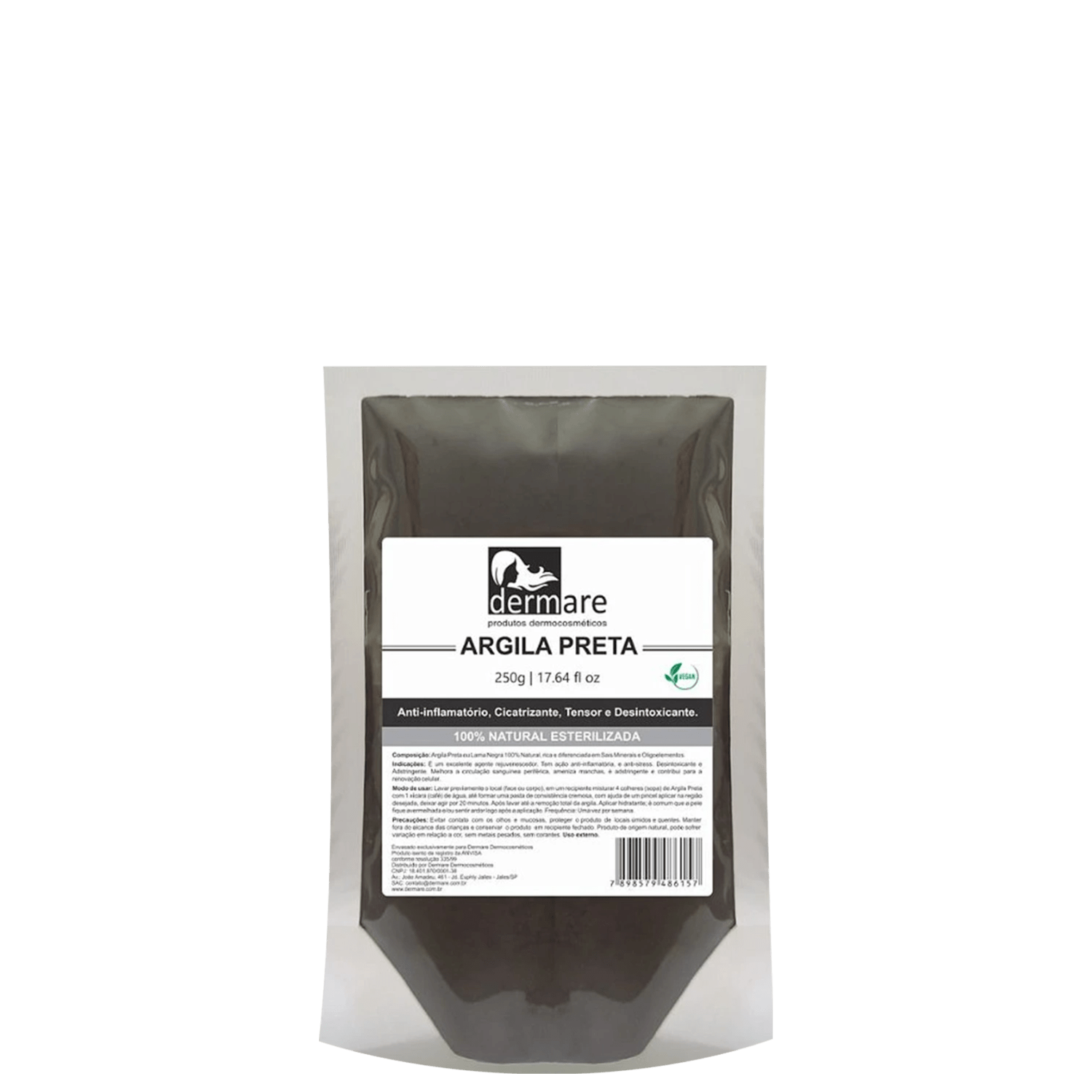 Argila Preta Facial e Corporal Dermare 250g