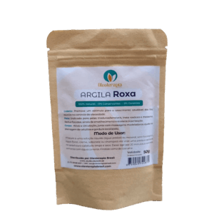Argila Roxa Oleoterapia Brasil 100% natural rosto cabelo e corpo 50g Argila Roxa Oleoterapia Brasil 100% natural rosto cabelo e corpo 50g