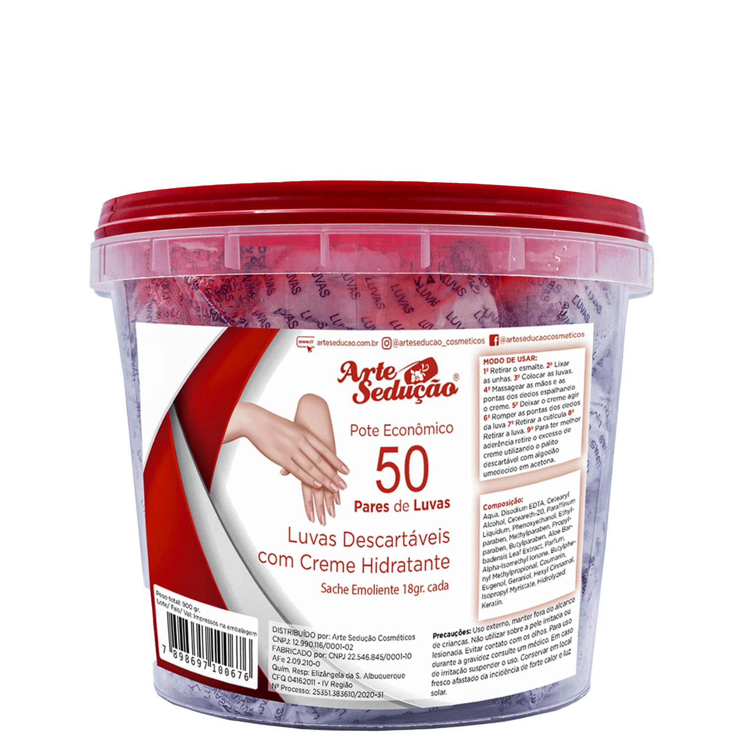 Luvas Descartáveis Arte Sedução Manicure 50 Pares