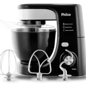 Batedeira Planetária Philco 700W 12 Velocidades 4.5L Preta 127V Batedeira Planetária Philco 700W 12 Velocidades 4.5L Preta 127V