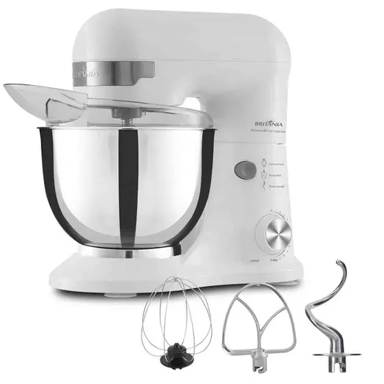 Batedeira Planetária Britânia Turbo com Bacia Inox 11 Velocidades BBT500B