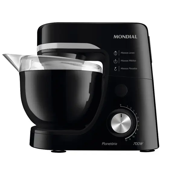 Batedeira Planetária Mondial 500W Preta BP-03